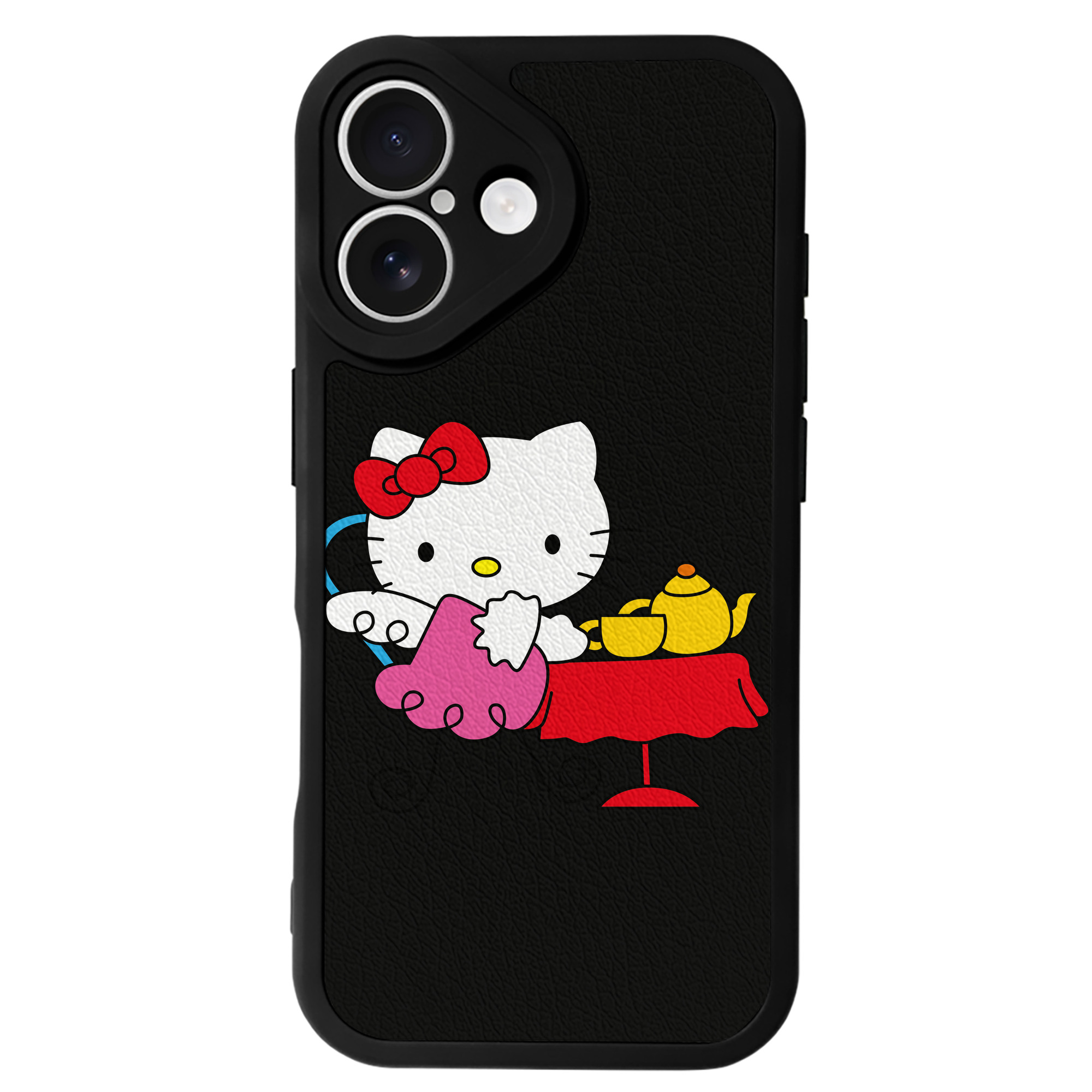 （画像用） Hello Kitty ハローキティ 【iPhone 16シリーズ対応】シリコンスマホケース（レザー調） 材質：シリコン